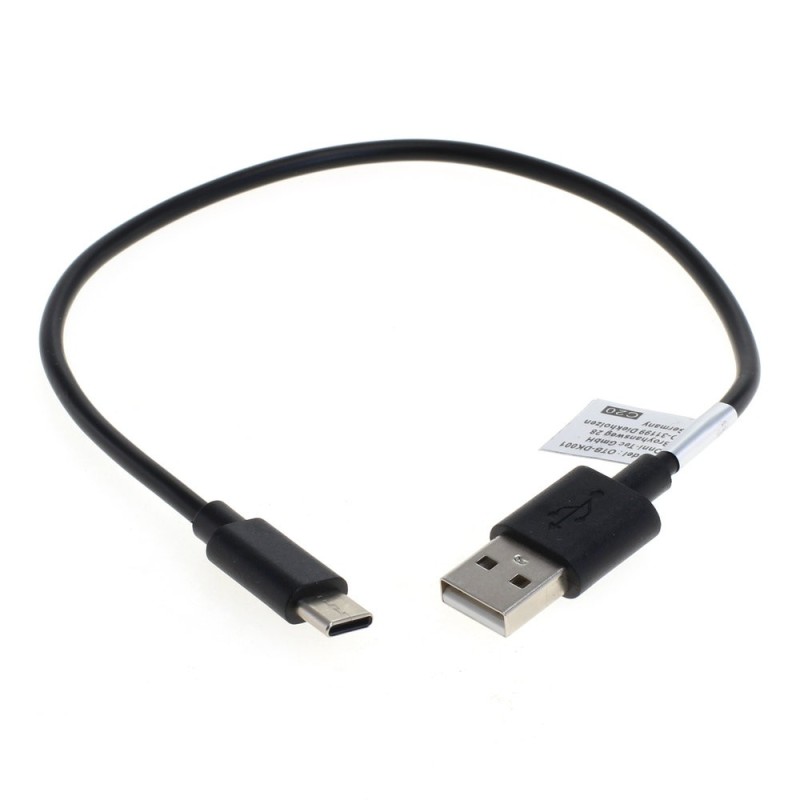 Datenkabel USB-C auf USB-A 2.0 / 0,3m / 5V 1A / Ladefunktion / schwarz