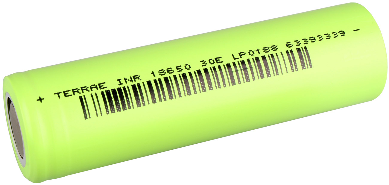 147409 18650 Akku TerraE INR18650-30E 3,7V / 3000mAh Max.Entladestrom 6A 3,7V Li-Ion