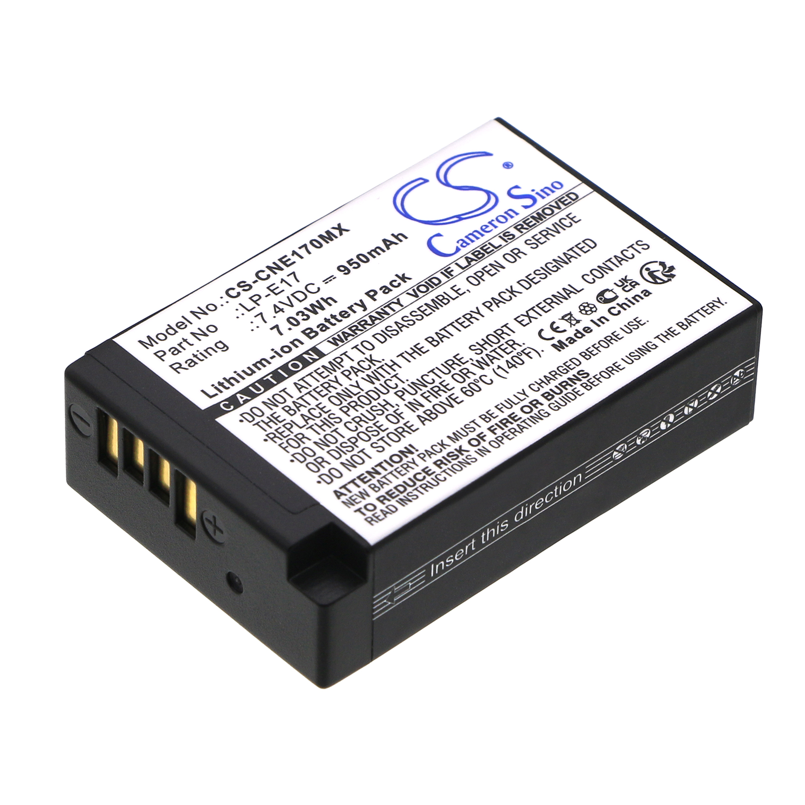 Akku für Canon LP-E17 / EOS 200D 250D 750D 800D R10 RP / 7,4V / 1040mAh / Li-Ion