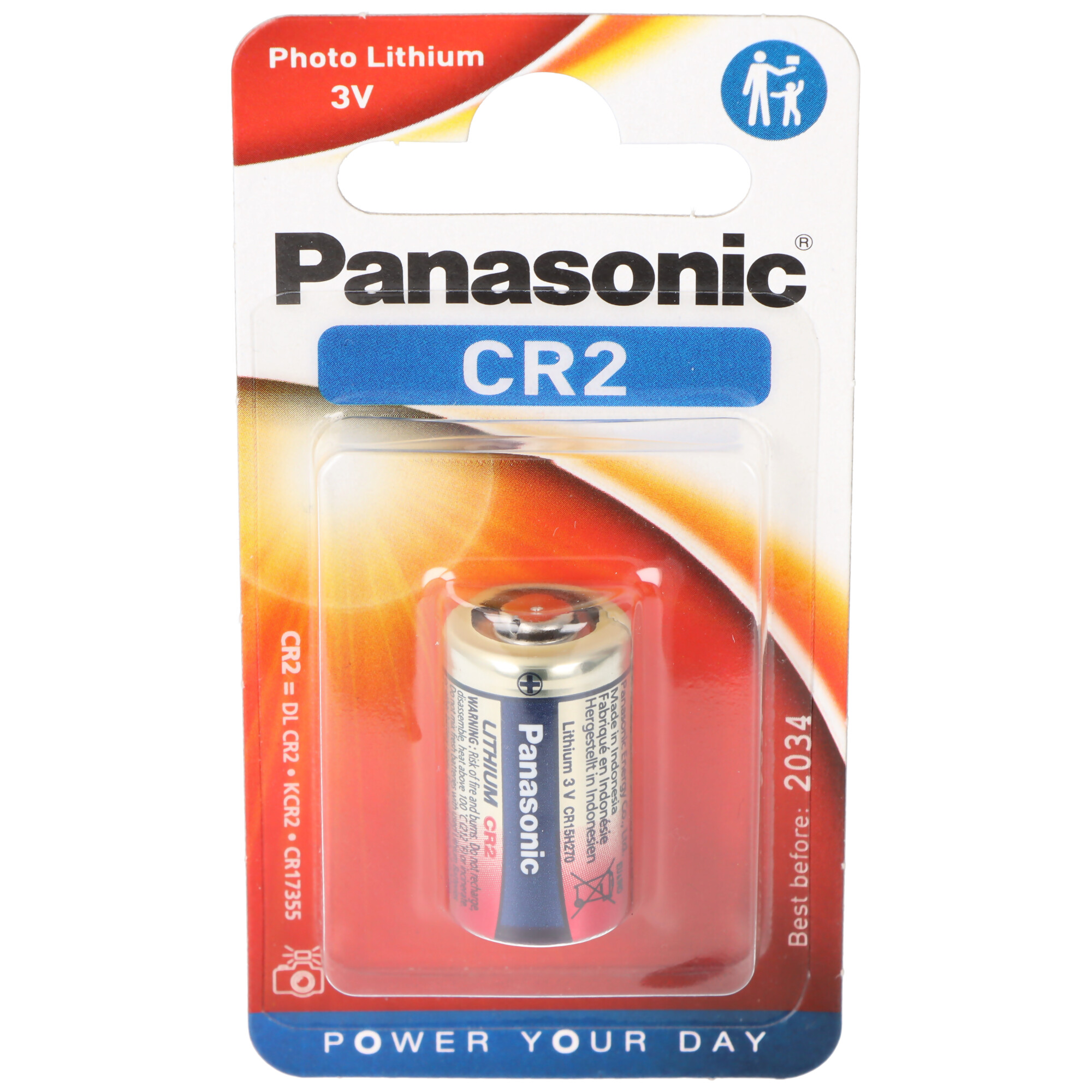 Panasonic CR2 Fotobatterie / CR-2 / CR2EP / DLCR2 / 3V / Lithium / nicht wiederaufladbar