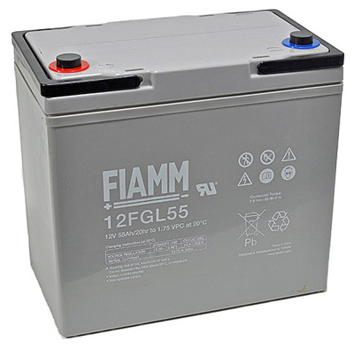 Fiamm Blei-Akku 12FGL55 Pb 12V / 55Ah 10-Jahresbatterie, M6