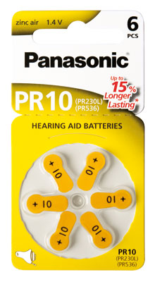 panasonic-horgeratebatterie-pr-10l-6lb-10653-126692 PANASONIC Hörgerätebatterie PR-10L/6LB