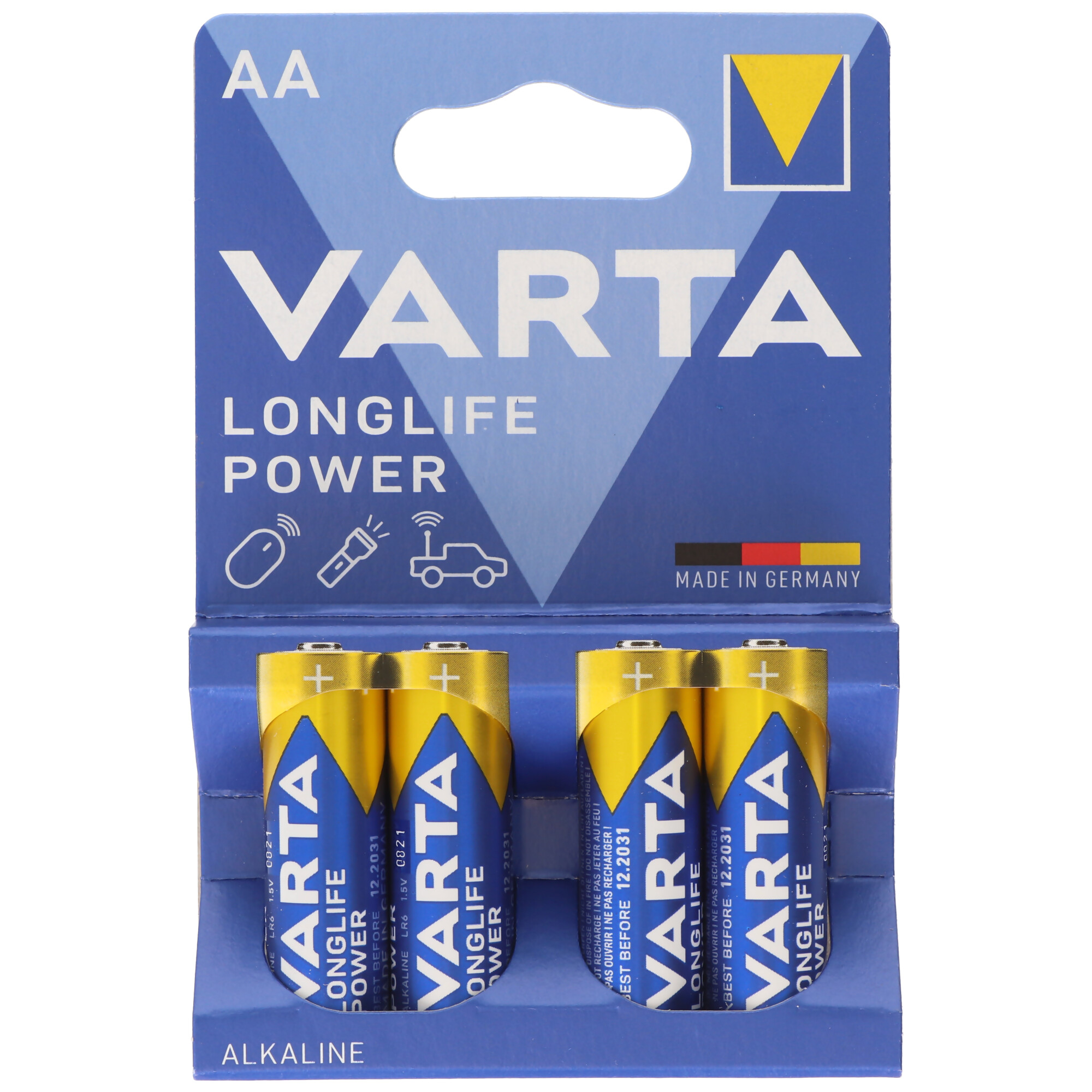 Varta Longlife Power 4906 Mignon AA LR6 Batterien 4er Blister Made in Germany