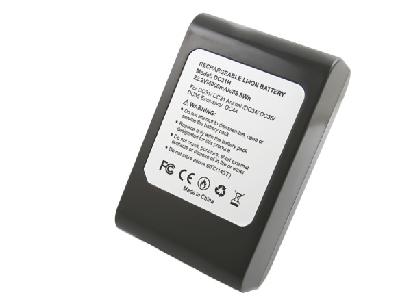 Akku für  DYSON DC31, DC31 Animal, DC34, DC35 (vor June 2013), DC44, DC44 Animal, DC44 Animal Fuchsia, DC44 Animal Total Clean, DC44 Exclusive, DC45 Li-ion, 22,2V, 4000mAh