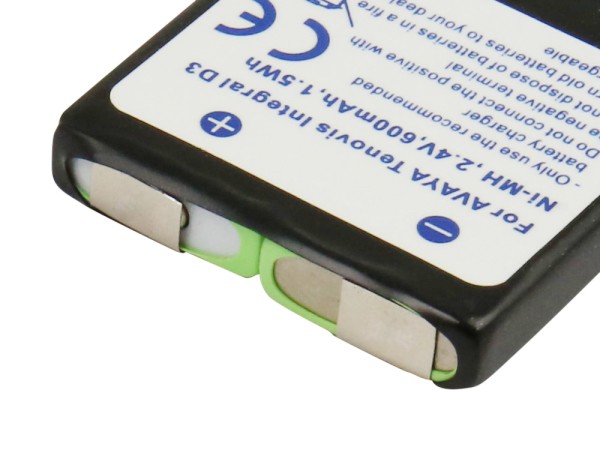 Akku für AVAYA Tenovis Integral D3 Mobile ersetzt 4.999.046.216, 4.999.046.235, 4.999.130.921, 4.999.134.275 NiMH, 2,4V, 600mAh Akku für AVAYA Tenovis Integral D3 Mobile ersetzt 4.999.046.216, 4.999.046.235, 4.999.130.921, 4.999.134.275 NiMH, 2,4V, 600mAh