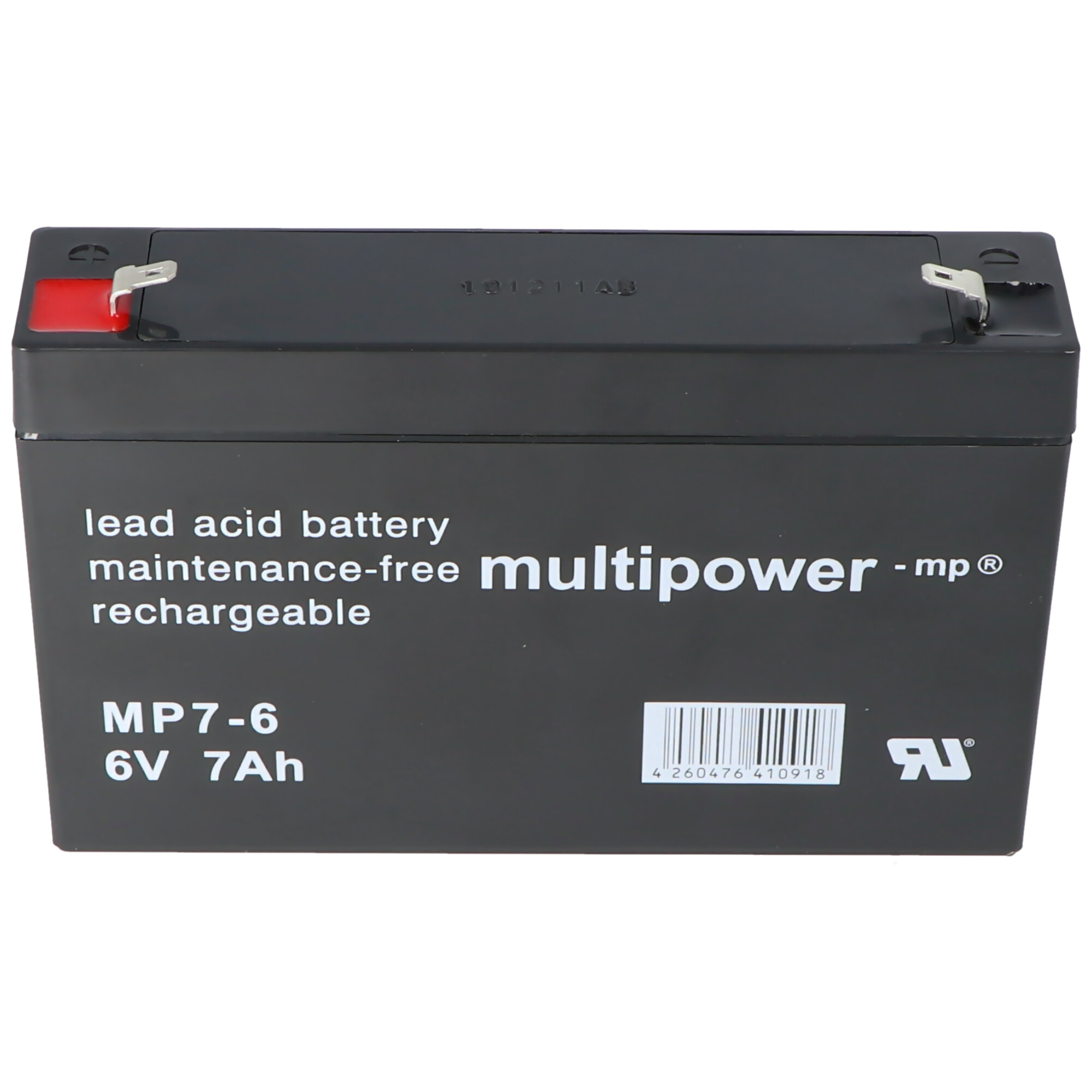 Akku  Multipower MP7-6 Bleiakku 6V 7000mAh Faston 4,8 mm Ersatzakku