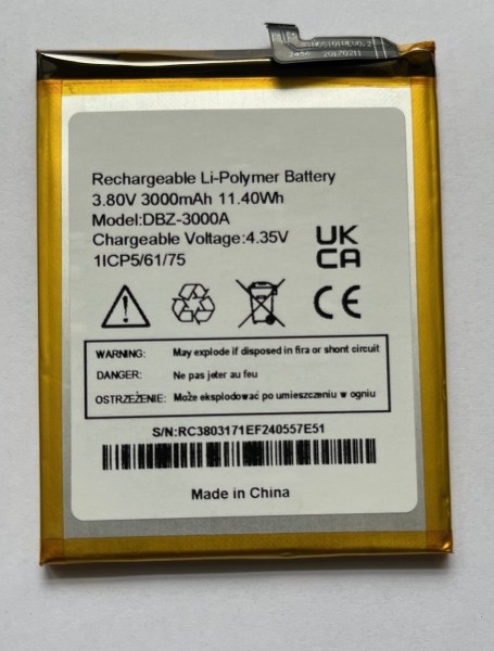 Akku für Doro 8100, DSB-0400 ersetzt DBZ-3000A Li-Polymer, 3,8V, 3000mAh