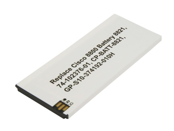 Akku für Cisco 8800, 8821 ersetzt  74-102376-01, CP-BATT-8821, GP-S10-374192-010H Li-Polymer, 3,8V, 2200mAh 