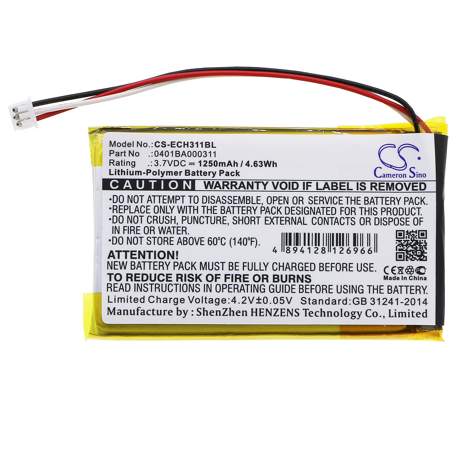 Akku für ELCA EVO / MAGO-EVO / MITO-VETTA / VETTA – 0401BA000311 – 3,7V 1250mAh 4,6Wh
