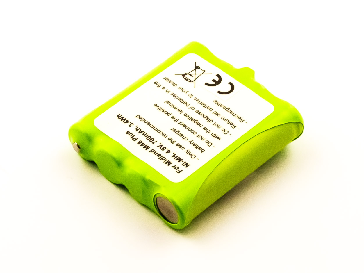 akku-fur-midland-m48-plus-nimh-4-8v-700mah-3-4wh-10504-900352 Akku für Midland G6 / G8 / M24 / M48 / M48 Plus / M99 / M99 Plus / Accu Batterie