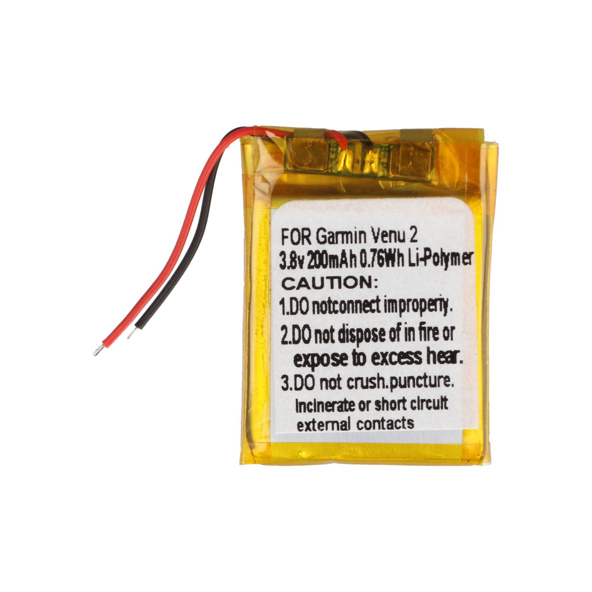 Akku für Garmin Venu 2 / 361-00139-10 / 3,8V / 200mAh / 0,76Wh / Li-Polymer