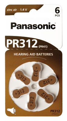 PANASONIC Hörgerätebatterie PR-312/6LB