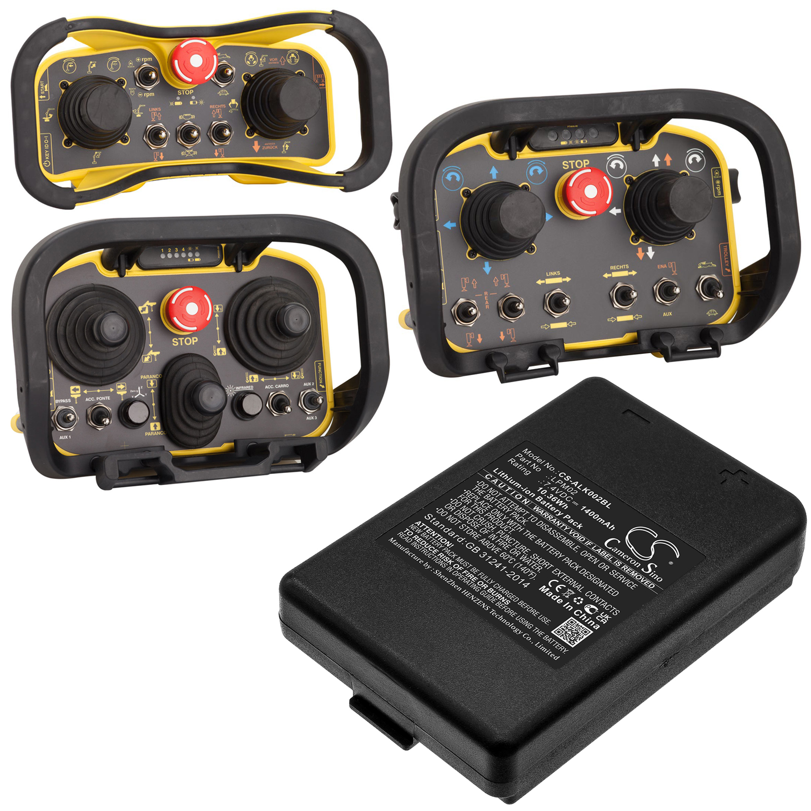 Akku für Autec Air Dynamic Modular / LPM02 / R0BATT00E08A0 / 7,4V / 1400mAh / Li-Ion