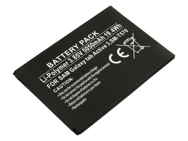 Akku für Samsung Galaxy Tab Active 3, SM-T570 ersetz EB-BT575BBE, GH43-05039A Li-Polymer, 3,85V, 5050mAh 