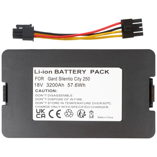 Akku für Gardena 8654121, Automower 115H 2019, 115H 2020, 115H 2021, 305 2020, 305 2021, 305 2022, Li-ion, 18V, 3200 mAh, 57,6Wh