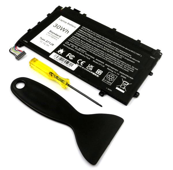 Akku für Dell  Latitude 7350, E5470, 13-7350, 14-E5470, 13 7000 7350,  14 5000 E5470 ersetz 271J9, YX81V, 0GWV47, GWV47 Li-Polymer, 11,1V, 2700mAh, 30Wh