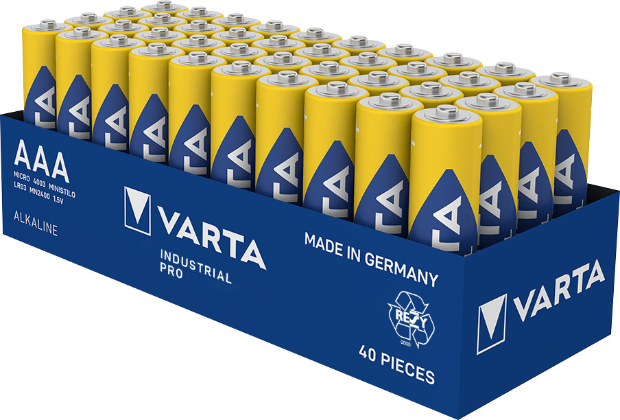 Varta Alkaline Batterie / Micro AAA LR03 / Industrial Pro / 1,5V / 40er Pack/ nicht wiederaufladbar