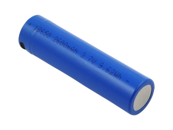 Akku 18650, Li-ion, 3,7V, 2600mAh, 9,6Wh, mit USB-C-Ladeanschluss