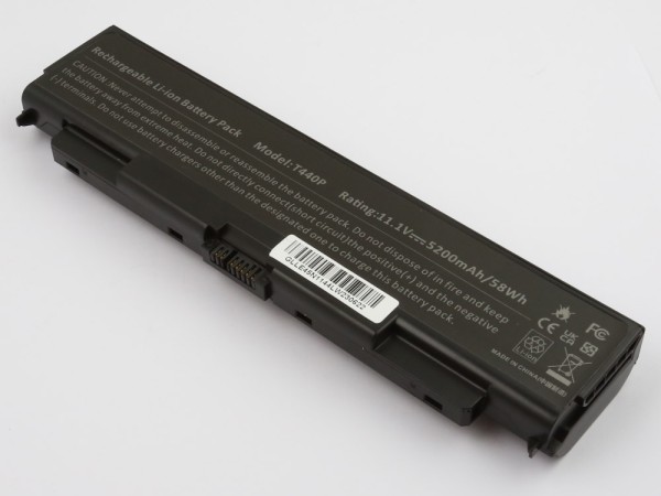 Akku passend für LENOVO ThinkPad  T440p, W540 ersetzt 0C52863, 45N1144, 45N1145, 45N1148, 45N1149, 45N1150, 45N1151, 45N1158, 45N1159, 45N1160, 45N1161, 57+ (6 cells), 57++ (9 cells) Li-ion, 11,1V, 5200mAh