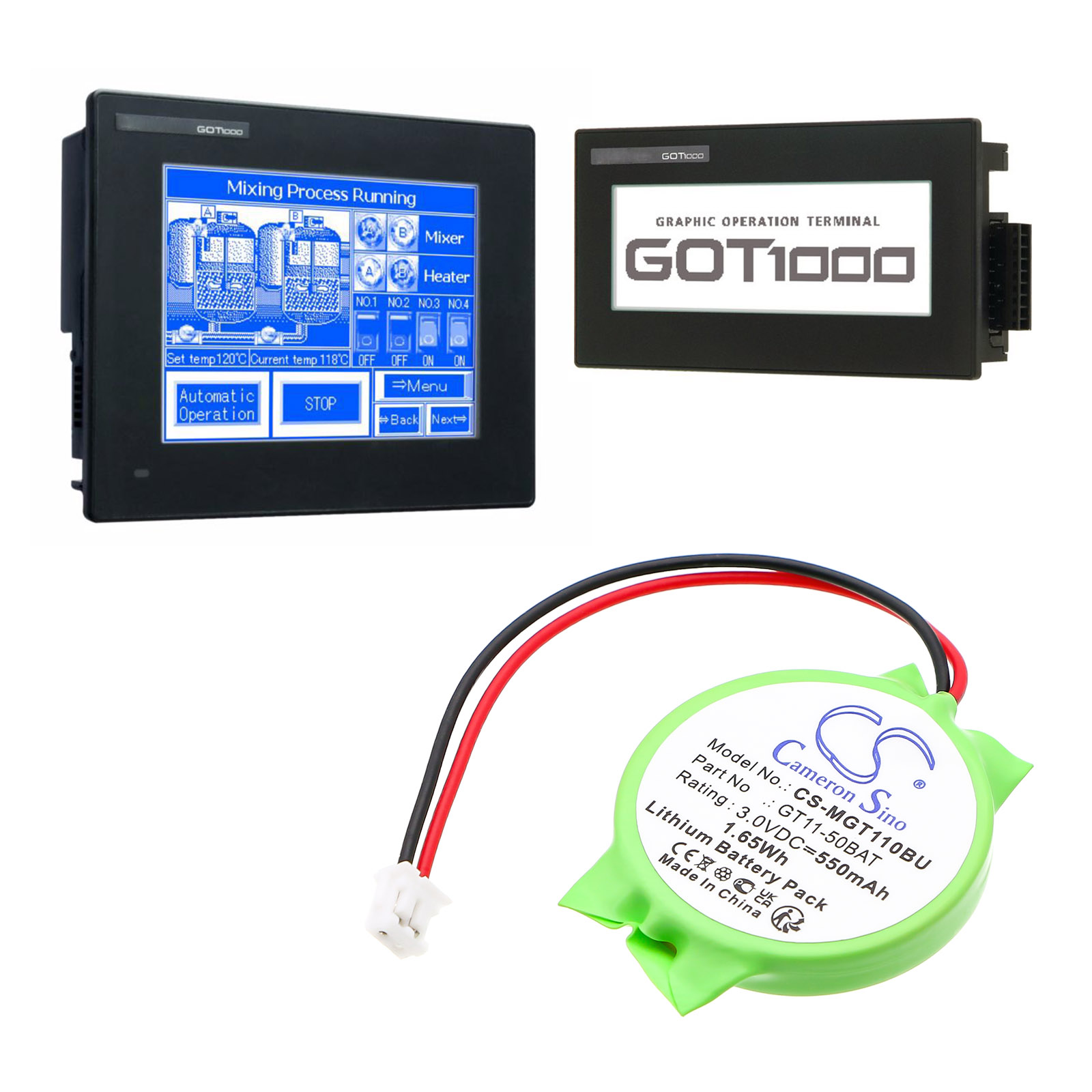 Backup Batterie für Mitsubishi GOT1000 3,0V 550mAh Li-SOCl2 nicht wiederaufladbar