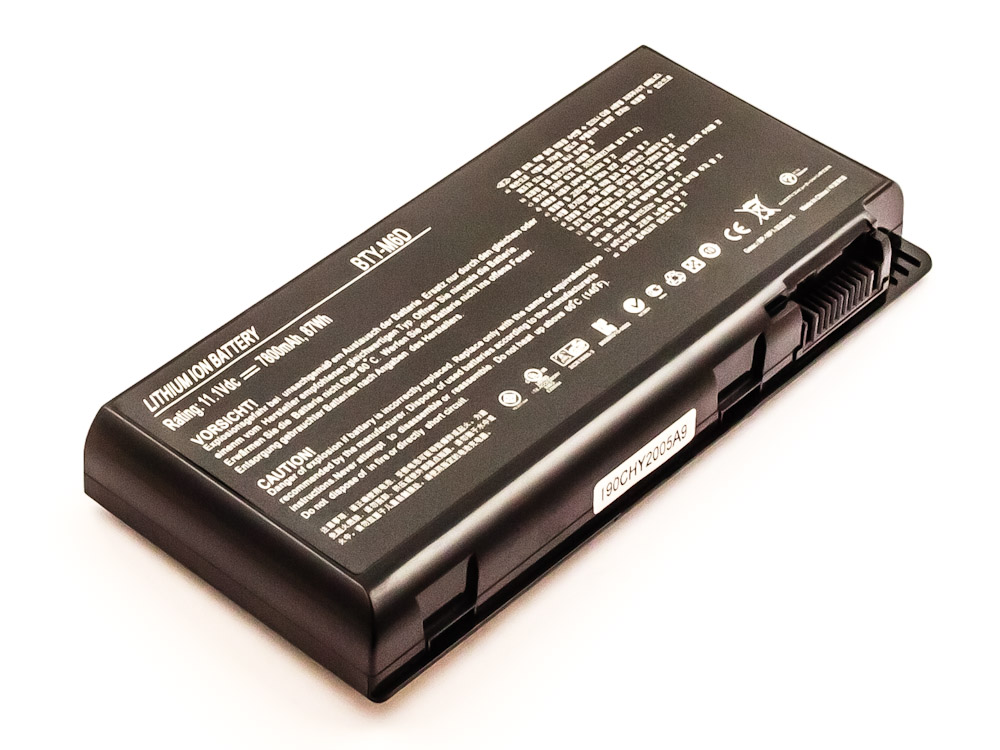 Akku für MSI  ersetzt BTY-M6D 11,1V, 7800mAh, 86,6Wh, black