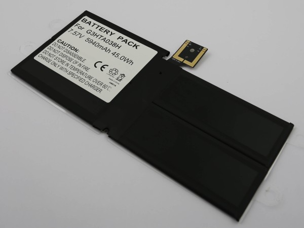 Akku für Microsoft Surface Pro 5, Surface Pro 5 1796 Li-Polymer, 7,57V, 5940mAh ersetzt  G3HTA038H