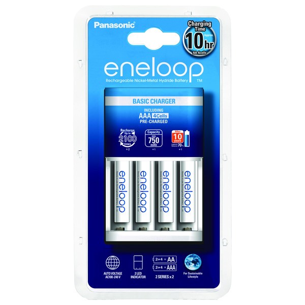 PANASONIC LADEGERÄT INKL. 4 ENELOOP AAA (K-KJ51MCC04E) BASIC CHARGER BQ-CC51