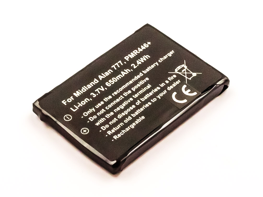 akku-fur-midland-alan-777-pmr446-li-ion-3-7v-650mah-2-4wh-900413 Akku für MIDLAND ALAN 777, PMR446+ wie PB-777