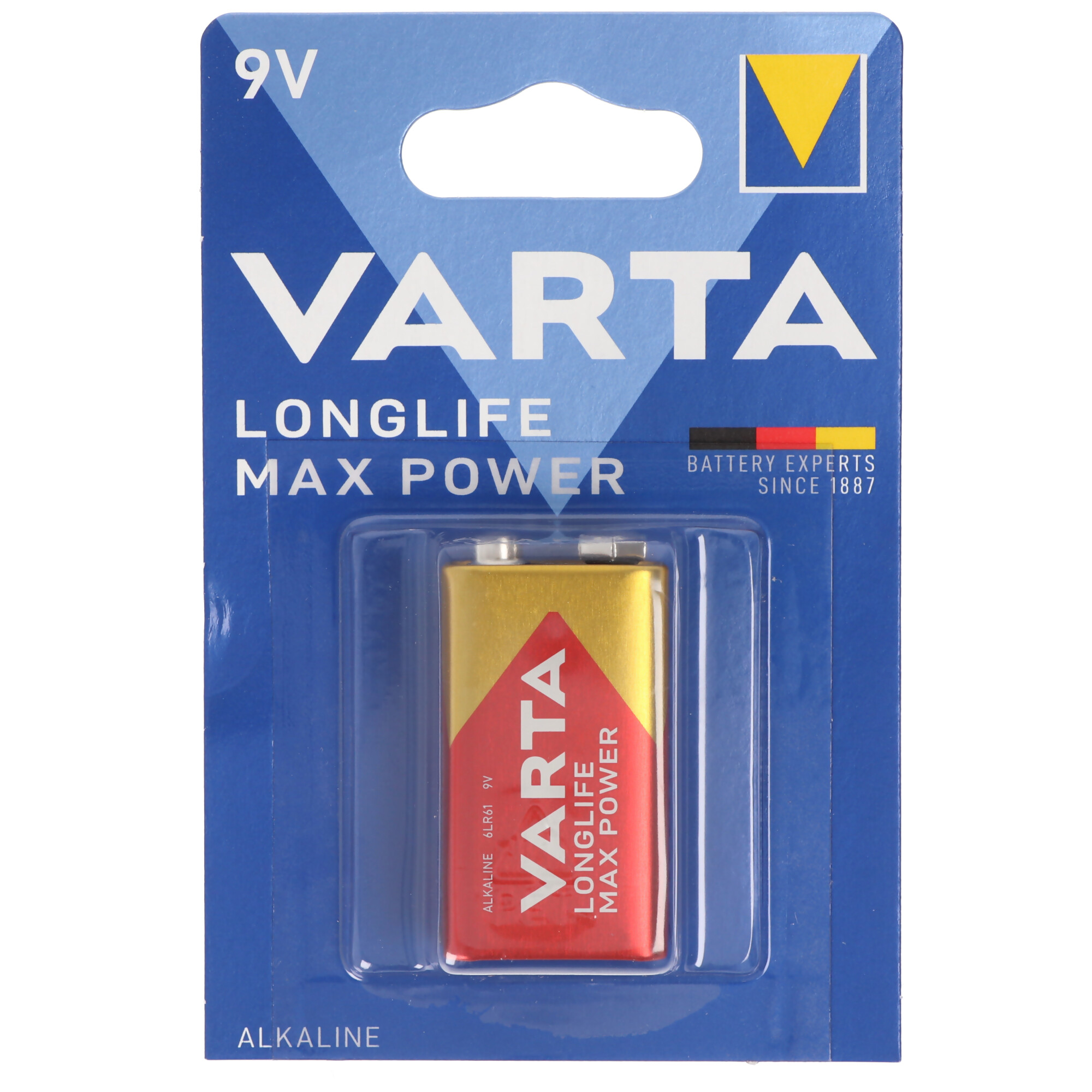 Varta Longlife Max Power 9V Batterie / 4722 / 9V Block / 6LR61 / nicht wiederaufladbar