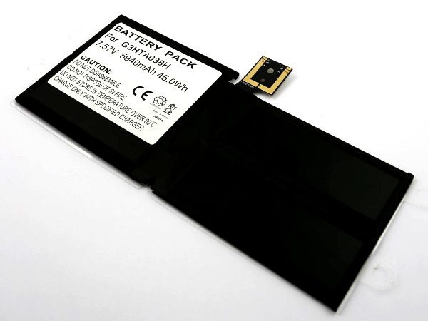 Akku für Microsoft Surface Pro 5, Surface Pro 5 1796 ersetzt G3HTA038H Li-Polymer, 7,57V, 5940mAh