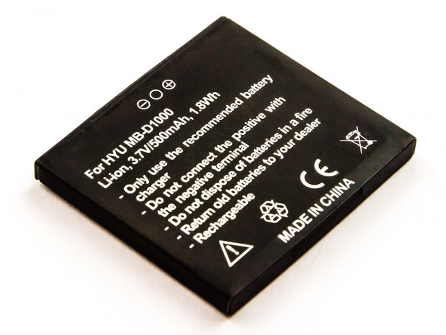 Akku für Hyundai MB-D1000 MB-D1000, Li-ion, 3,7V, 500mAh, 1,8Wh