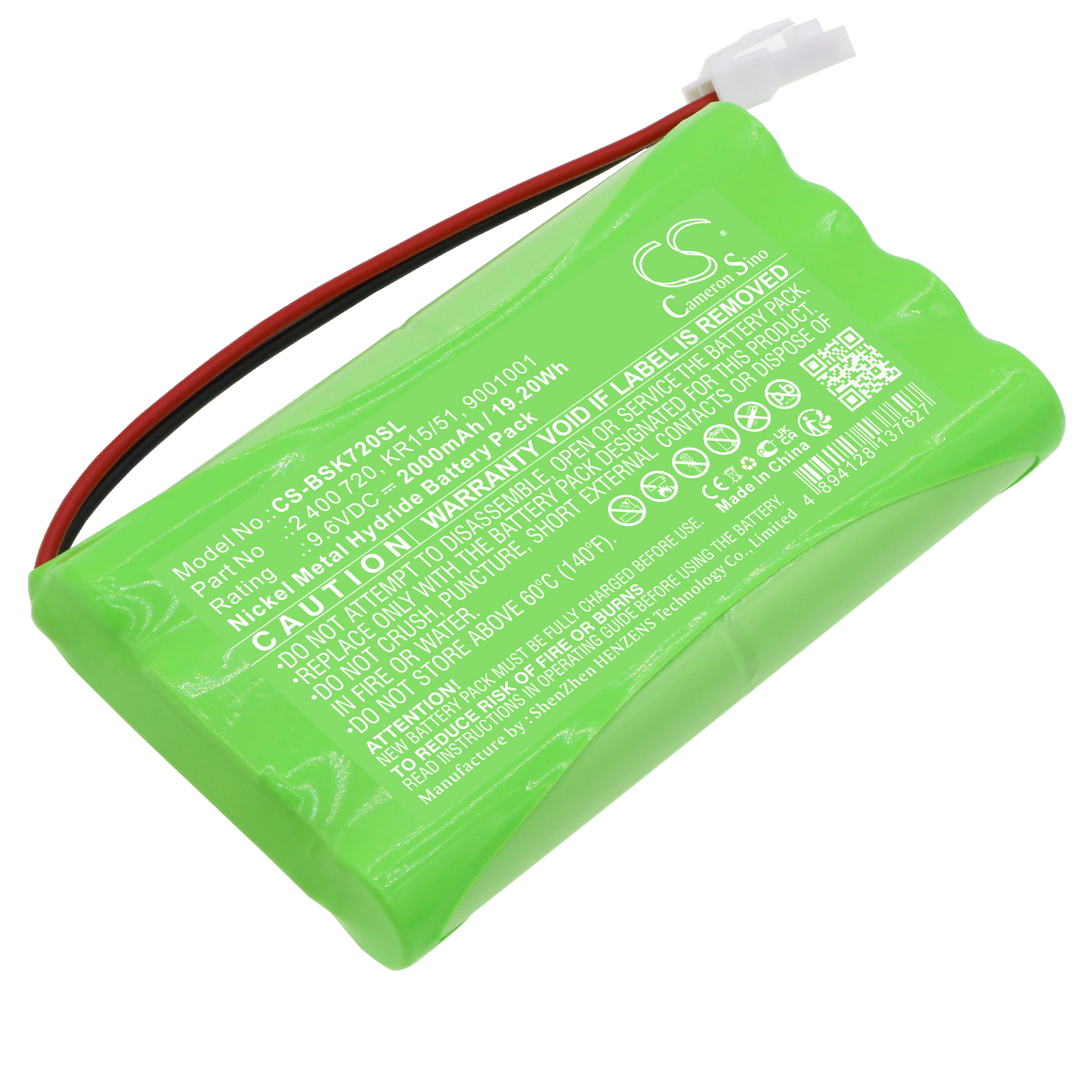 Akku für Bosch Keasy 600 Somfy SGS ersetzt 2 400 720 KR15/51 9,6V 2000mAh